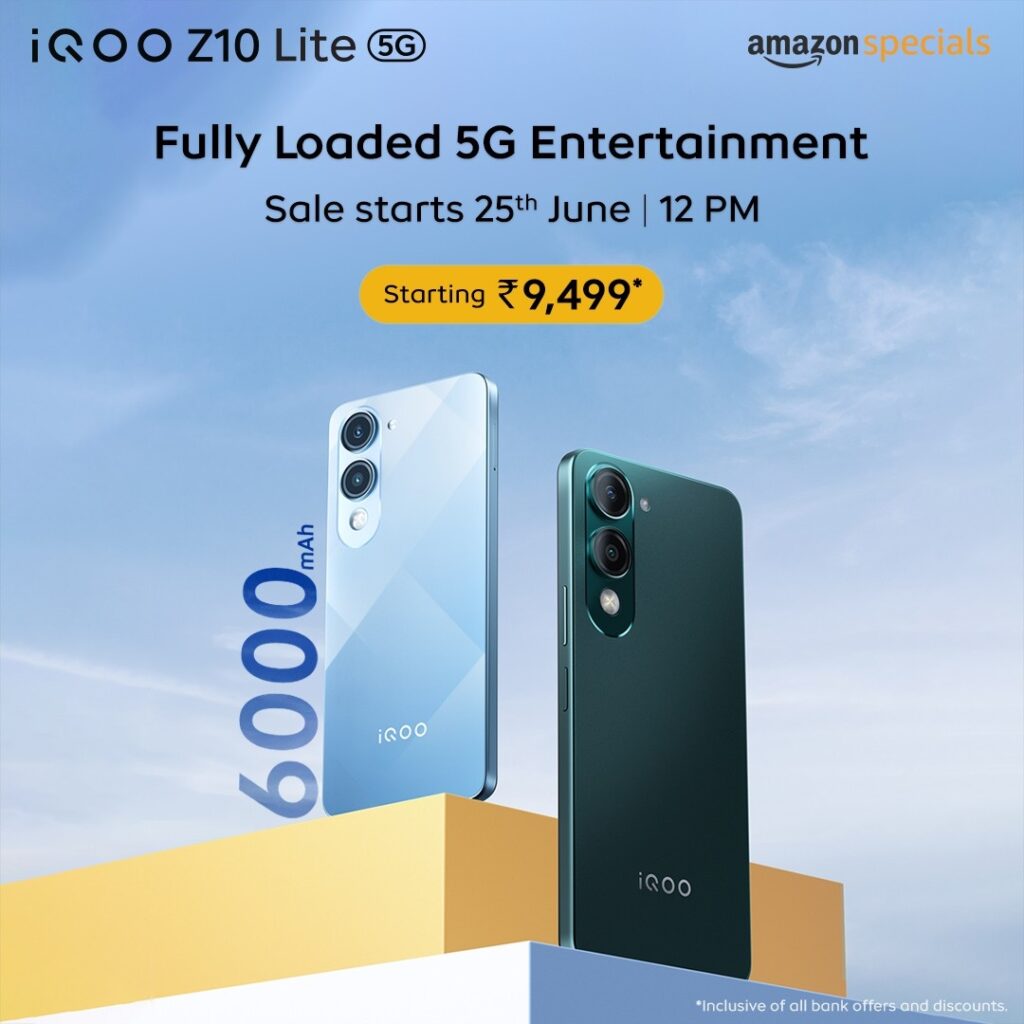 iQOO Z10 Lite 5G Launched in India with 6000mAh Battery, Starting at ₹9,999