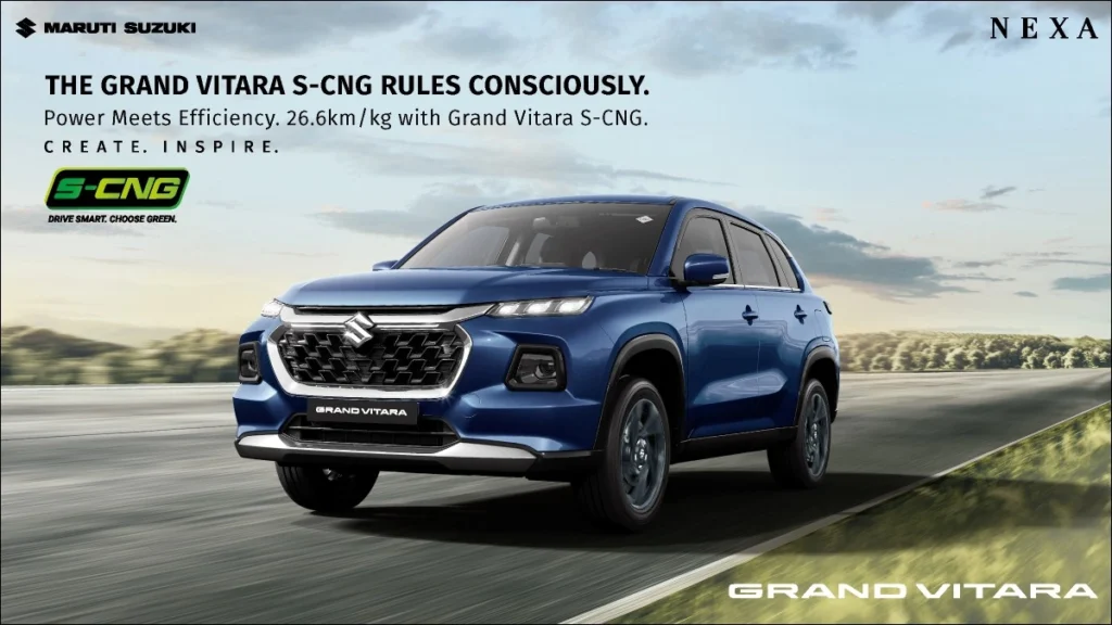 2025 Maruti Suzuki Grand Vitara S-CNG Launched in India at ₹13.48 Lakh with 6 Airbags as Standard