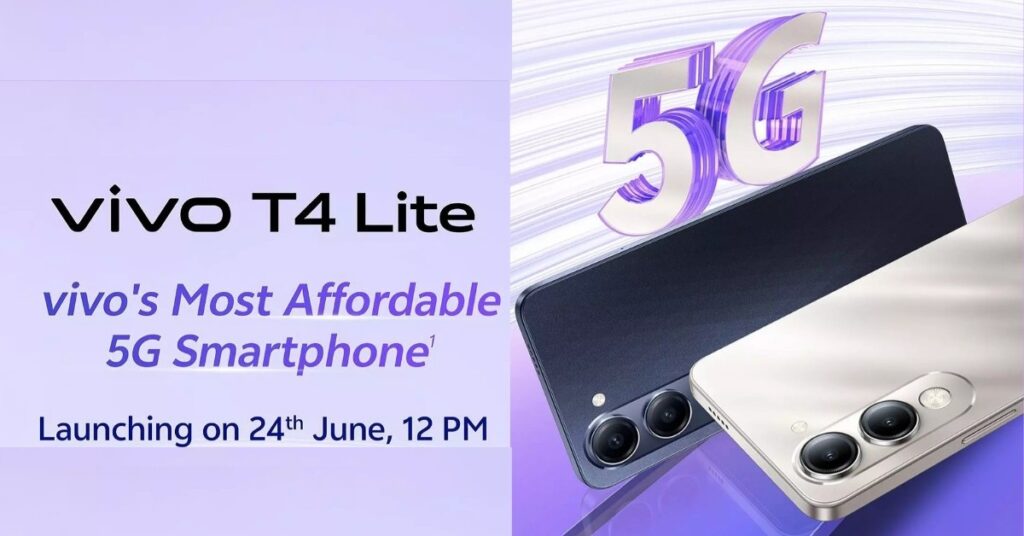 vivo T4 Lite 5G with 6000mAh Battery Launching in India on June 24