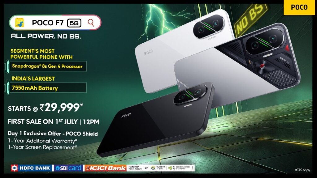 Poco F7 5G With Snapdragon 8s Gen 4 SoC, 7550mAh Battery Launched in India: Price, Specifications