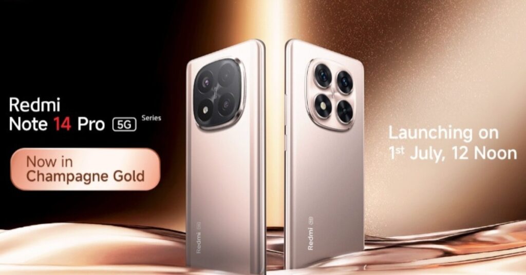 Redmi Note 14 Pro Series Gets Champagne Gold Colour, to Launch in India on July 1