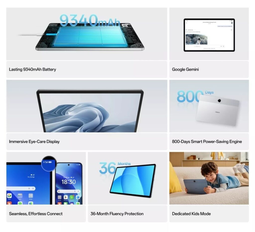 OPPO Pad SE Launched in India with 11″ 90Hz Display, Helio G100, and 9340mAh Battery Starting at ₹13,999