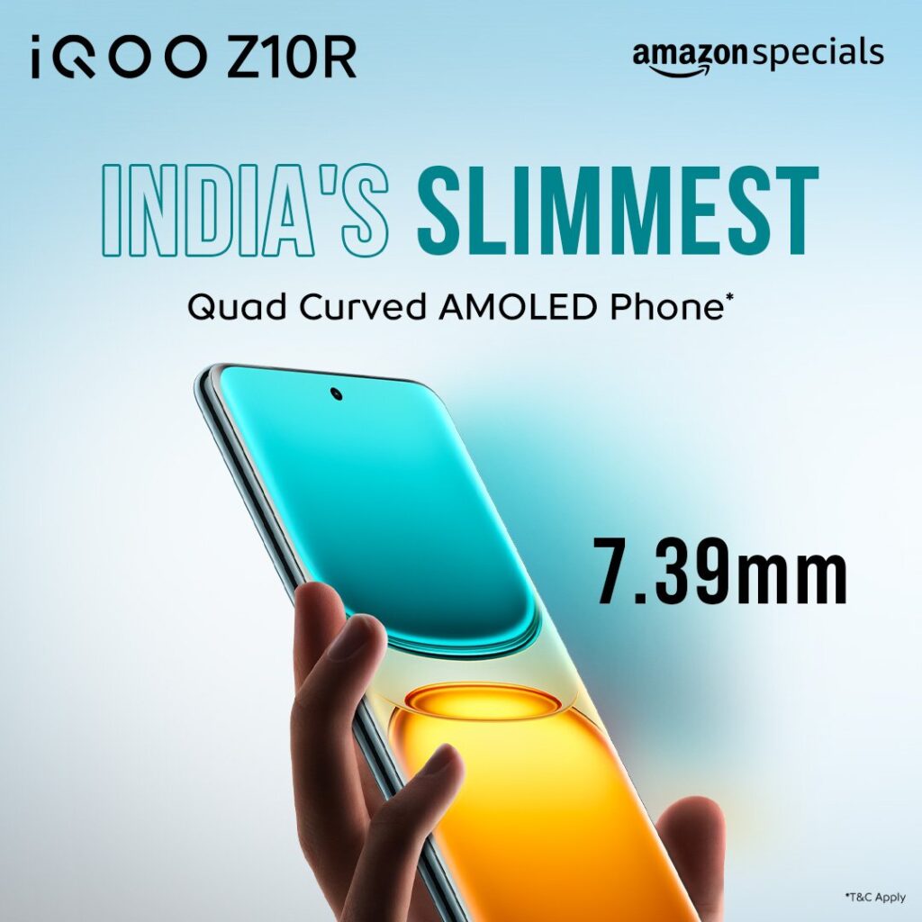 iQOO Z10R to Launch in India on July 24 with Dimensity 7400, 120Hz Quad-Curved AMOLED Display