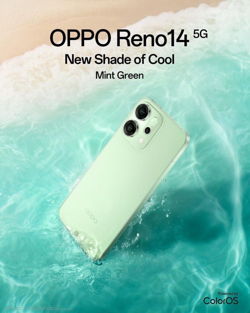 OPPO Reno 14 5G Now Available in Mint Green Colour Variant in India
